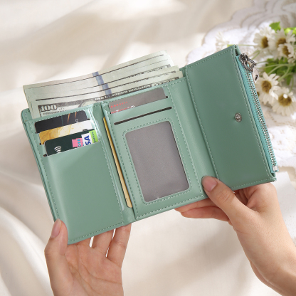 Cartera, billetera con 1 texto y 1 foto personalizados monedero clásico para mujer