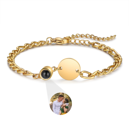 Pulsera con proyección de foto en color para mujer personalizada con 1 nombre Brazalete de proyección-Jessemade ES