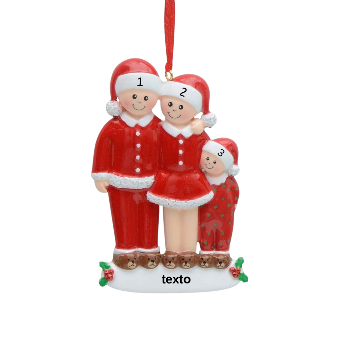 Navidad-Muñecos Ornamentos Navideños 3 Nombres con Texto Personalizados Adorno de Madera
