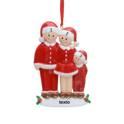 Navidad-Muñecos Ornamentos Navideños 3 Nombres con Texto Personalizados Adorno de Madera