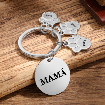 A mi familia - Llavero con 3 nombres personalizados en patas con texto-Jessemade ES
