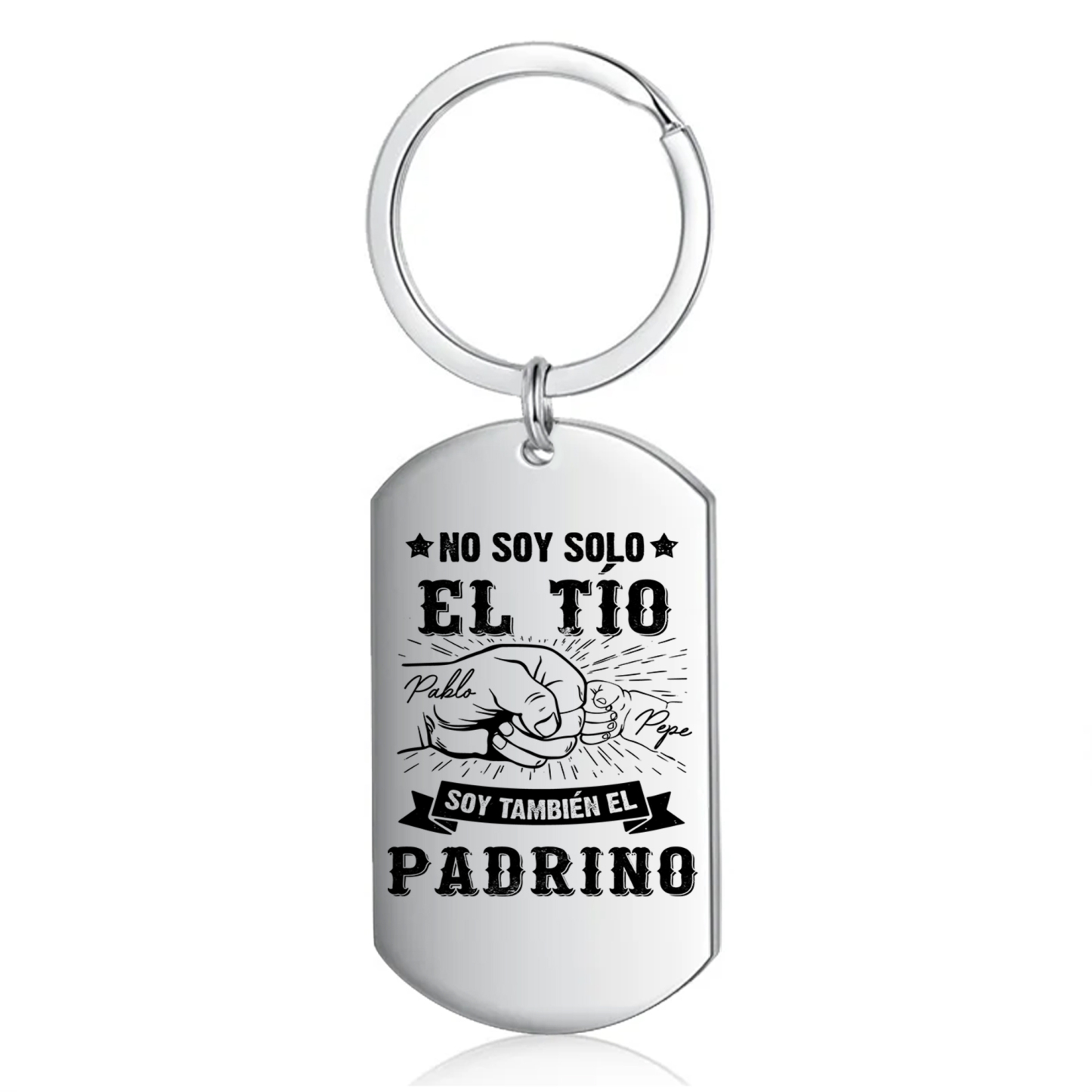 A mi tío/padrino - Llavero puño con puño 2 nombres personalizados-Jessemade ES