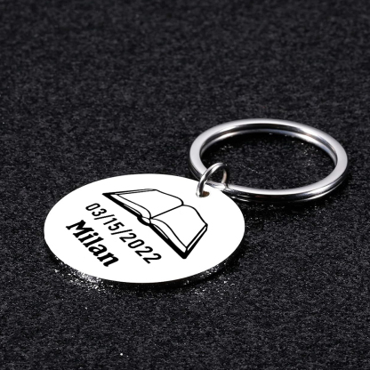 Comunión-Llavero con icono de comunión 1 foto, 1 fecha y 1 nombre personalizados-Jessemade ES