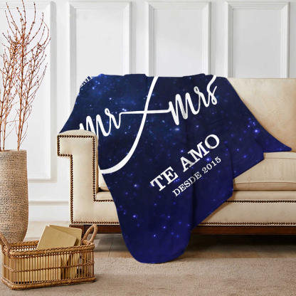Pareja-Manta de buen calidad de infinito personalizada con 2 nombres y fecha-Jessemade ES