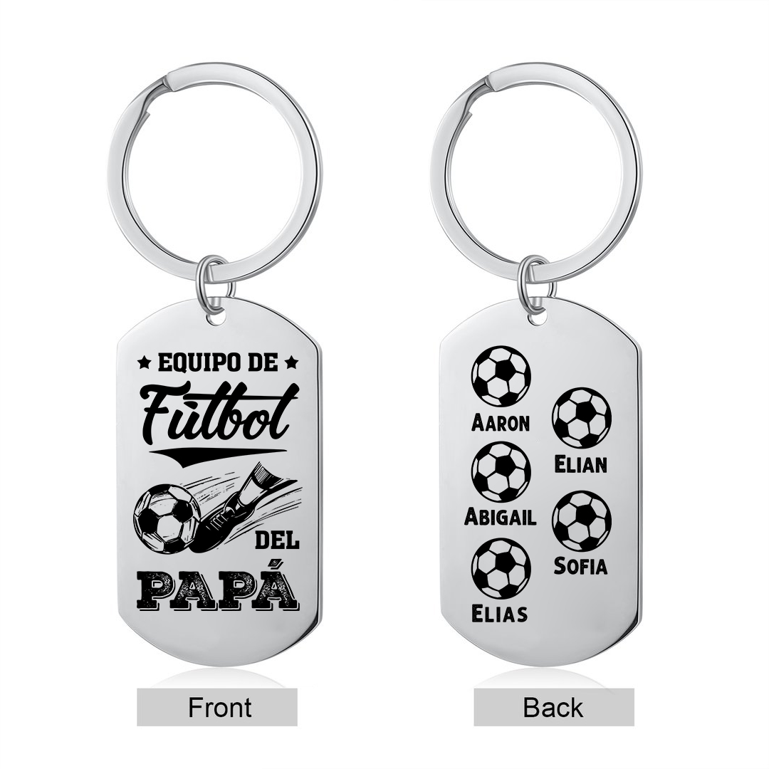 A mi papá-Llavero 1-7 Nombres Personalizados EQUIPO DE FÚTBOL DEL PAPÁ-Jessemade ES