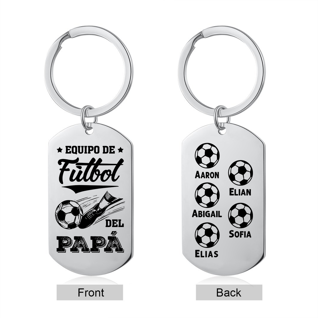 A mi papá-Llavero 1-7 Nombres Personalizados EQUIPO DE FÚTBOL DEL PAPÁ-Jessemade ES