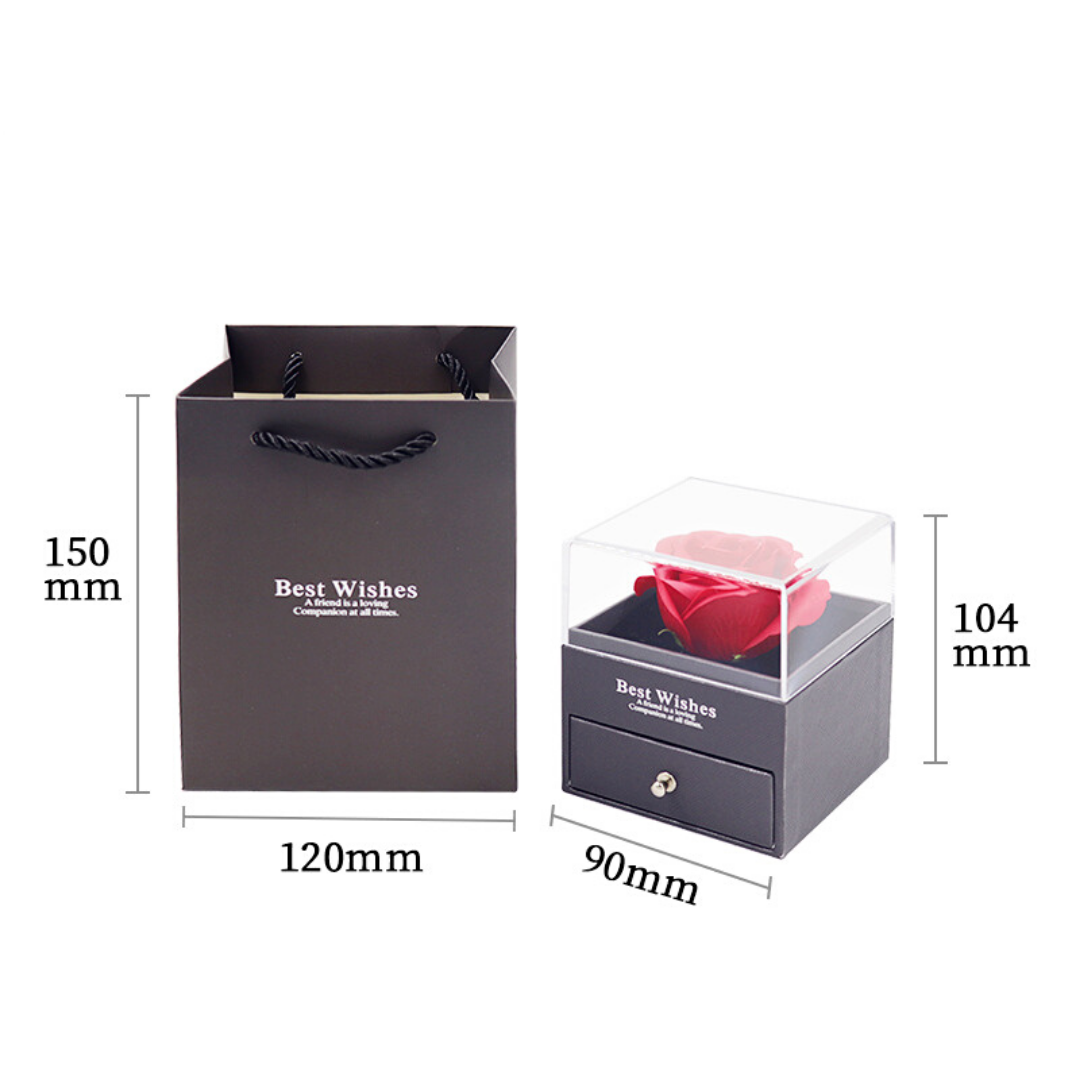 Caja de regalo caja de joya con rosa eterna