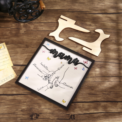 A mi mamá-Adorno 2-7 nombres personalizados decoración de madera mano con manitos-Jessemade ES