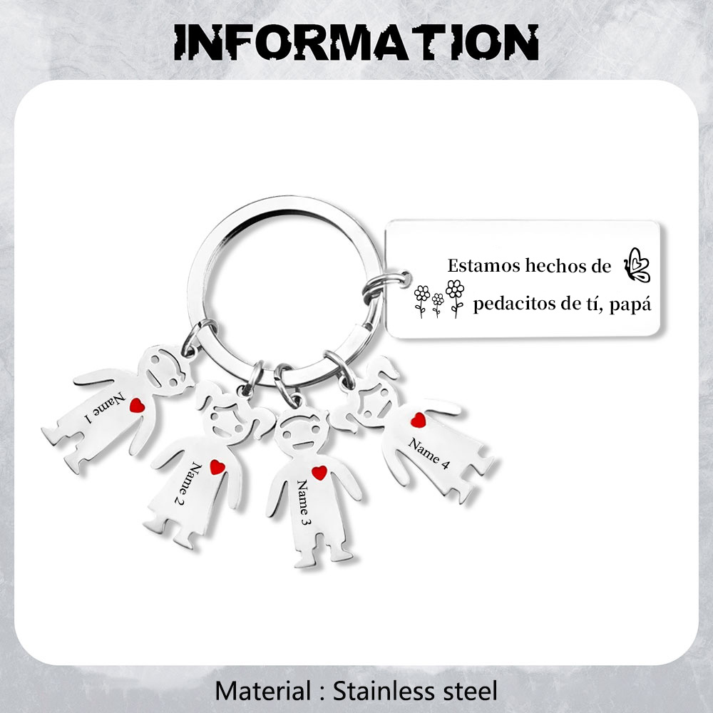 A mi papá - Llavero con 1-6 nombre personalizado en "niños"-Jessemade ES
