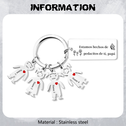 A mi papá - Llavero con 1-6 nombre personalizado en "niños"-Jessemade ES