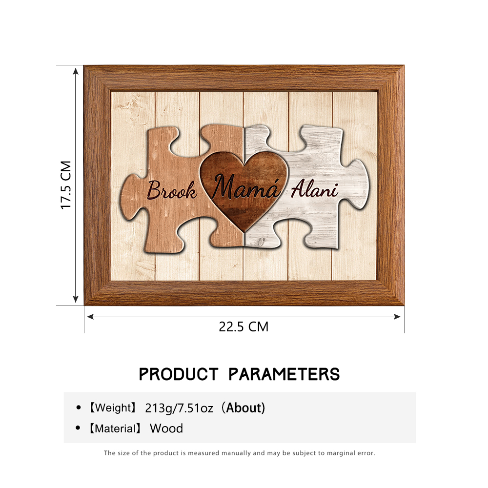 A mi mamá-Marco de 3-9 nombres personalizados rompecabezas de madera-Jessemade ES