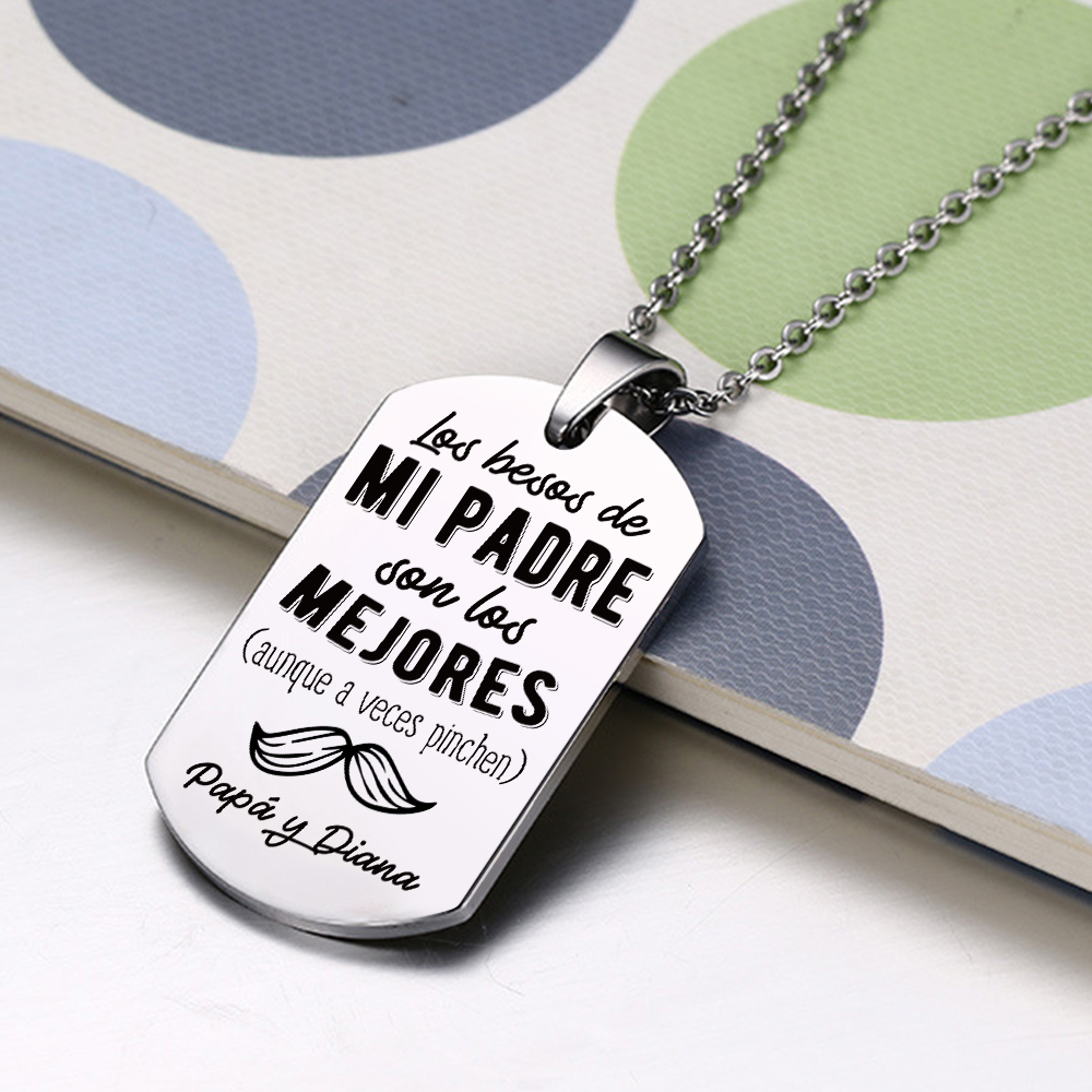 A MI PAPÁ-Collar de placa personalizada con texto y foto-Jessemade ES