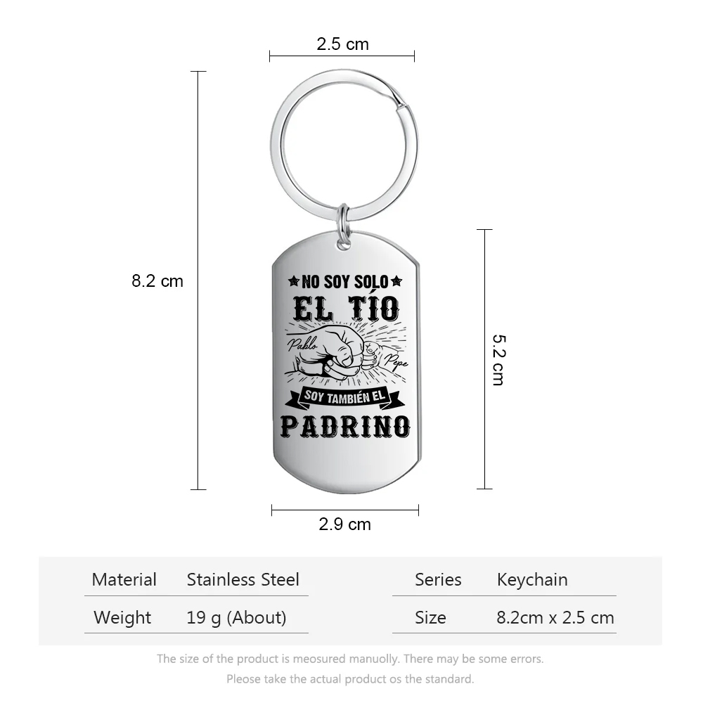 A mi tío/padrino - Llavero puño con puño 2 nombres personalizados-Jessemade ES