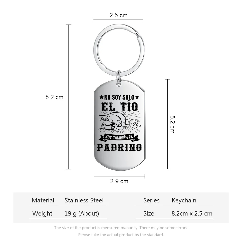 A mi tío/padrino - Llavero puño con puño 2 nombres personalizados-Jessemade ES