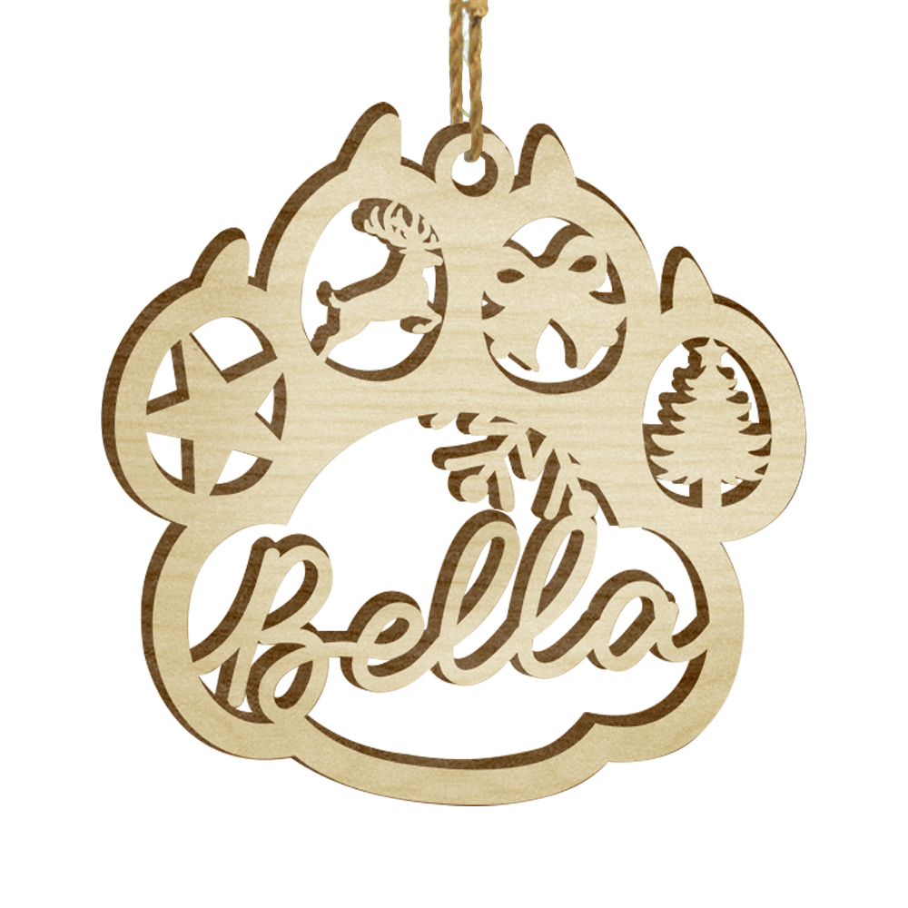 Navidad-3PCS Ornamento navideño patas de perros y gatos 1 nombre personalizado