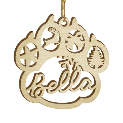 Navidad-3PCS Ornamento navideño patas de perros y gatos 1 nombre personalizado