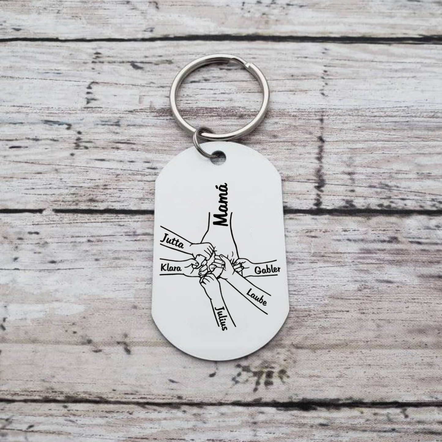 A mi mamá-Llavero 1-5 Nombres Personalizados MANOS COGIDAS-Jessemade ES