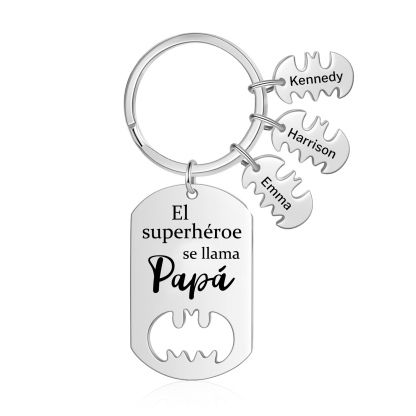 A mi papá-Llavero 1-5 Nombres Personalizados Batman-Jessemade ES