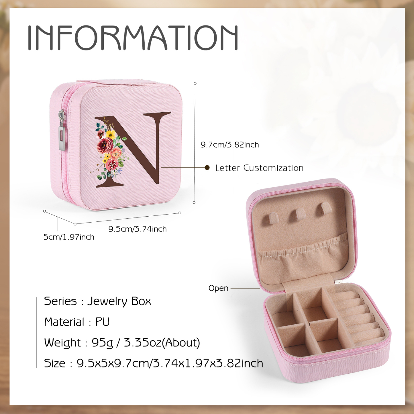 Caja de regalo para joya personalizada con letra-Jessemade ES