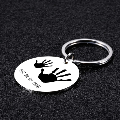 A mi papá-Llavero de placa redonda "Feliz Día del Padre"-Jessemade ES