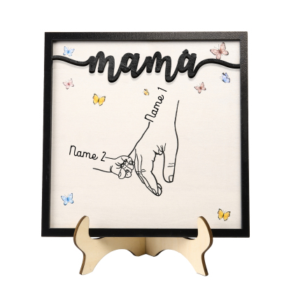A mi mamá-Adorno 2-7 nombres personalizados decoración de madera mano con manitos-Jessemade ES