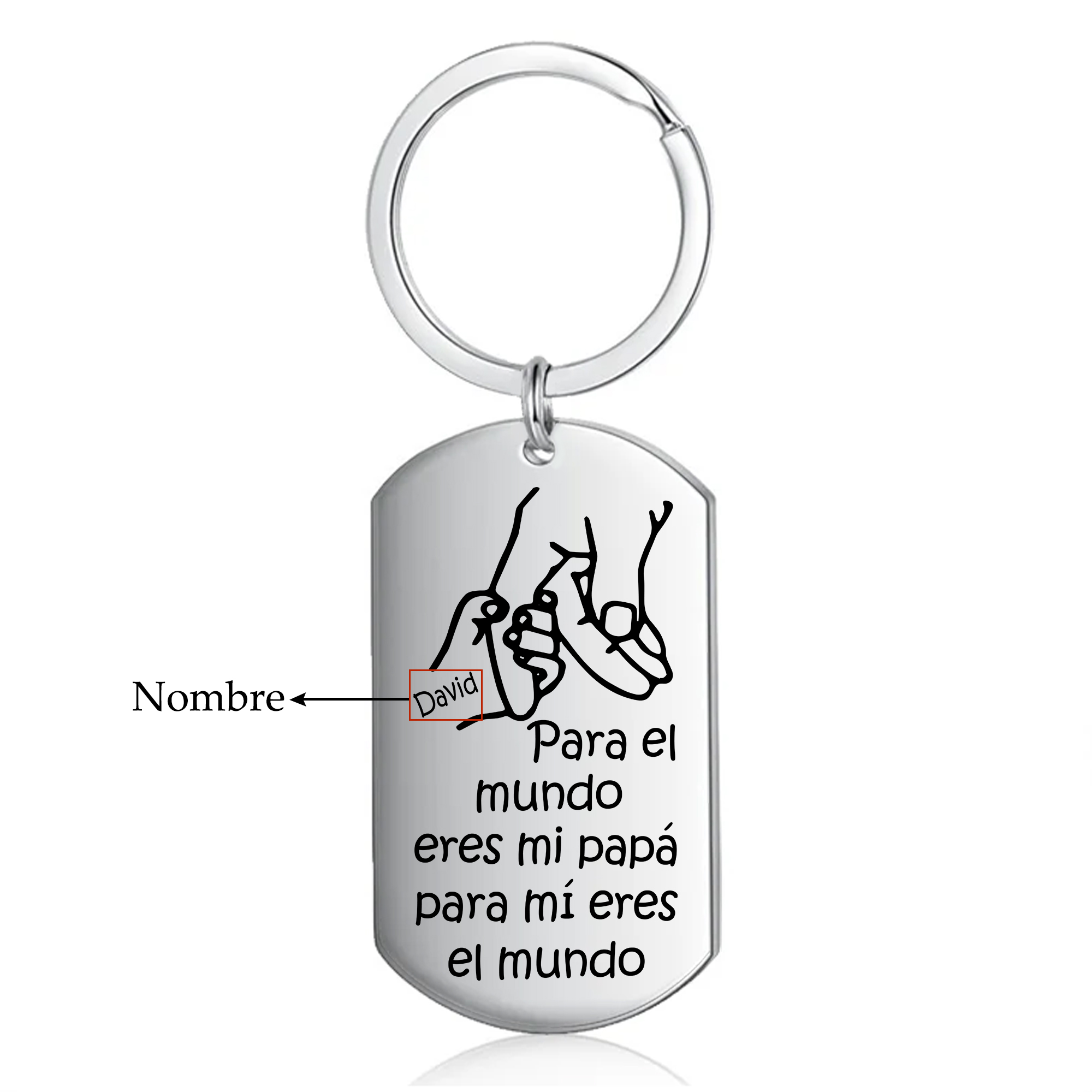 A mi papá-Llavero Personalizado ERES EL MUNDO 1 Nombre-Jessemade ES