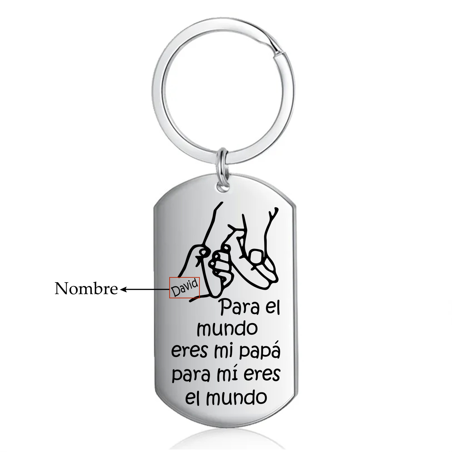 A mi papá-Llavero Personalizado ERES EL MUNDO 1 Nombre-Jessemade ES
