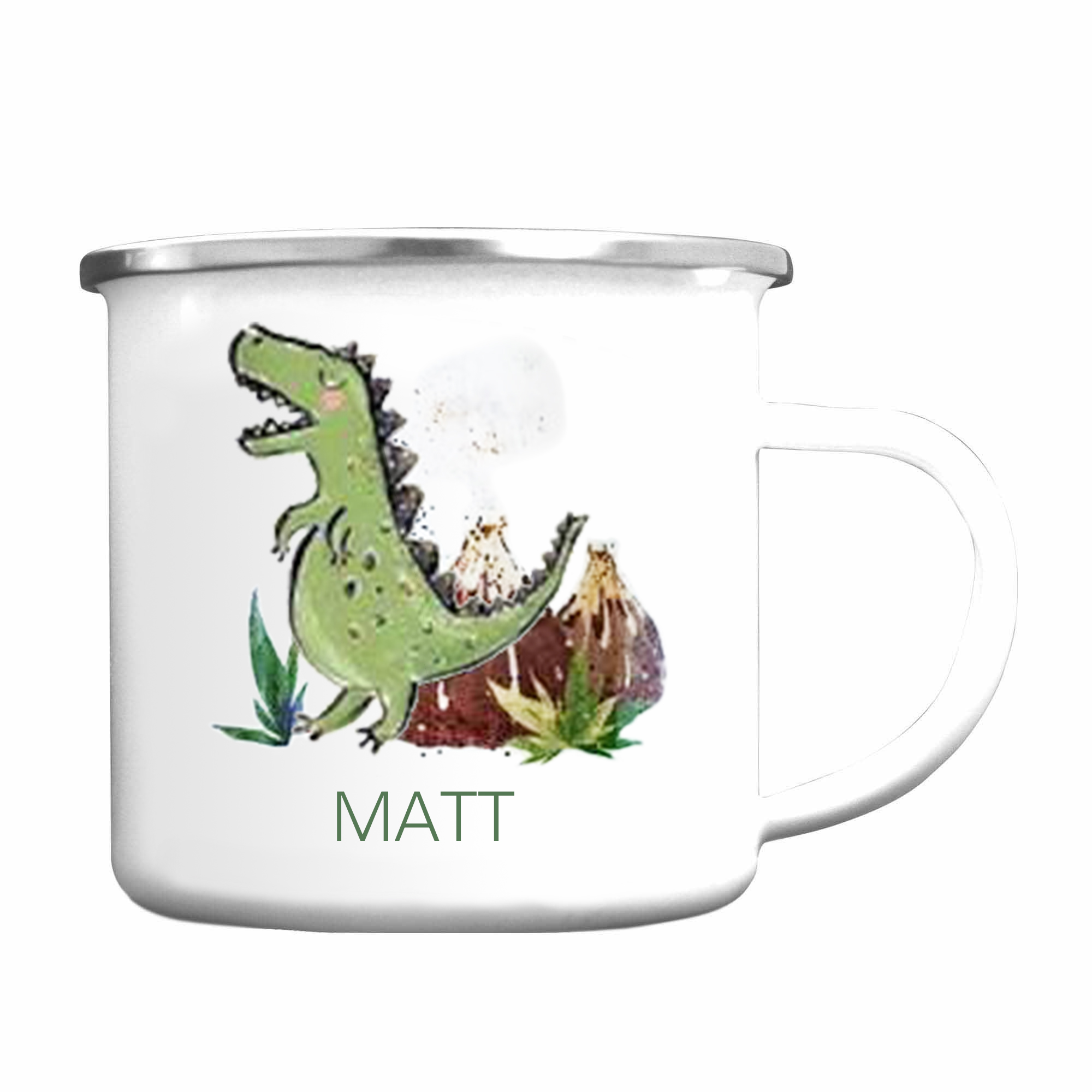 Taza con dinosaurios para niños con 1 nombre personalizado-Jessemade ES