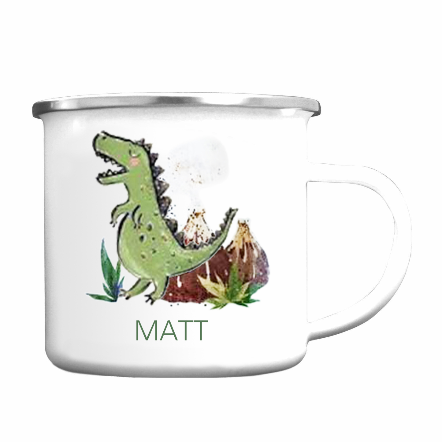 Taza con dinosaurios para niños con 1 nombre personalizado-Jessemade ES