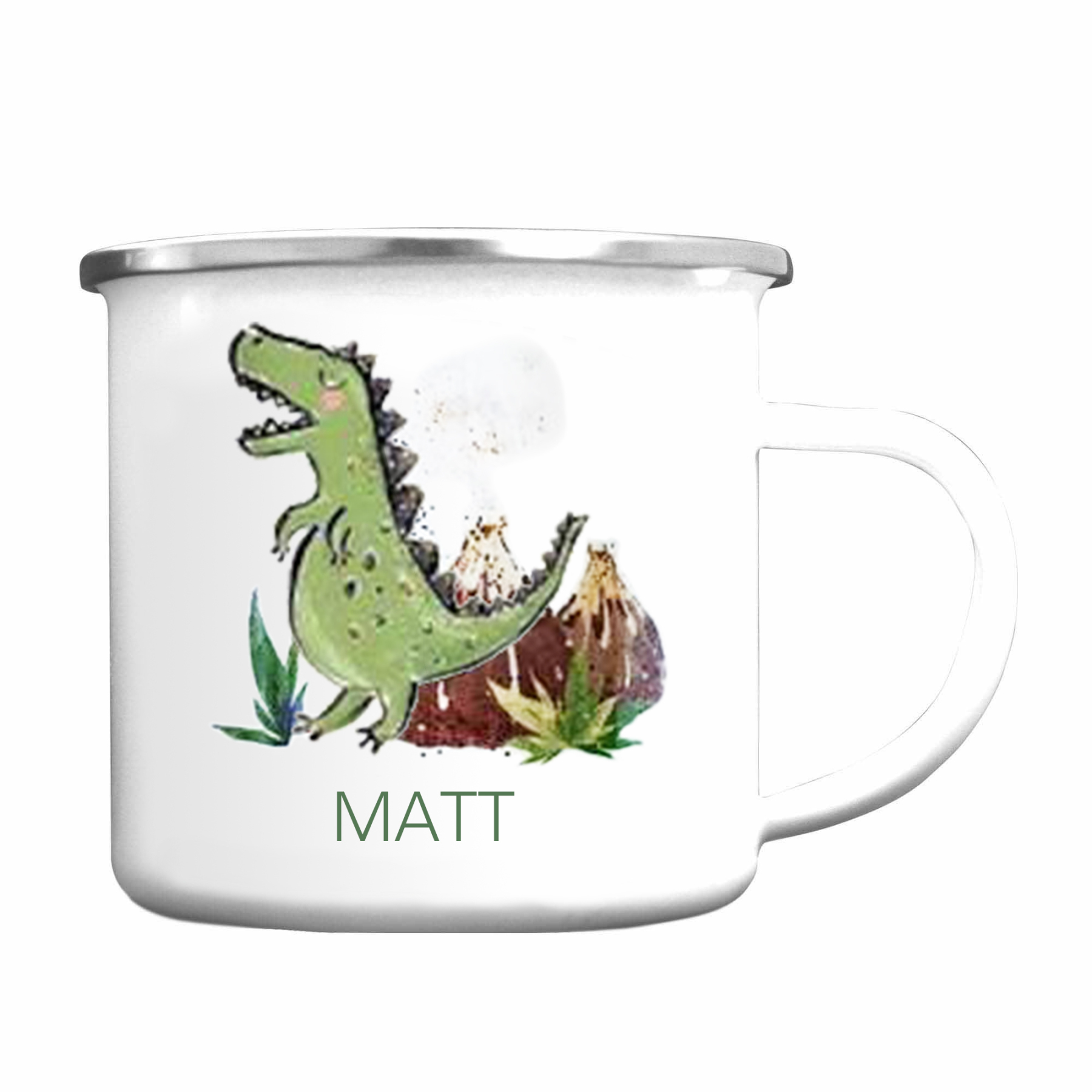 Taza con dinosaurios para niños con 1 nombre personalizado-Jessemade ES