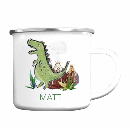 Taza con dinosaurios para niños con 1 nombre personalizado-Jessemade ES