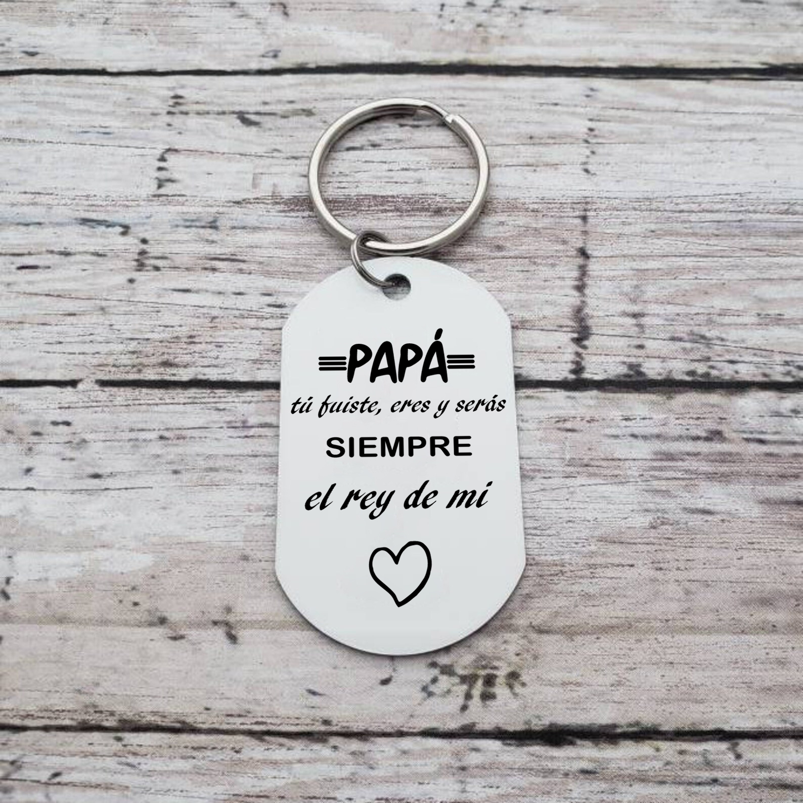 A mi papá-Llavero Personalizado ERES EL REY DE MI CORAZÓN... 1 Foto-Jessemade ES