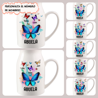 Florero de cerámica mariposas 2-8 nombres personalizados con texto decoración del hogar-Jessemade ES