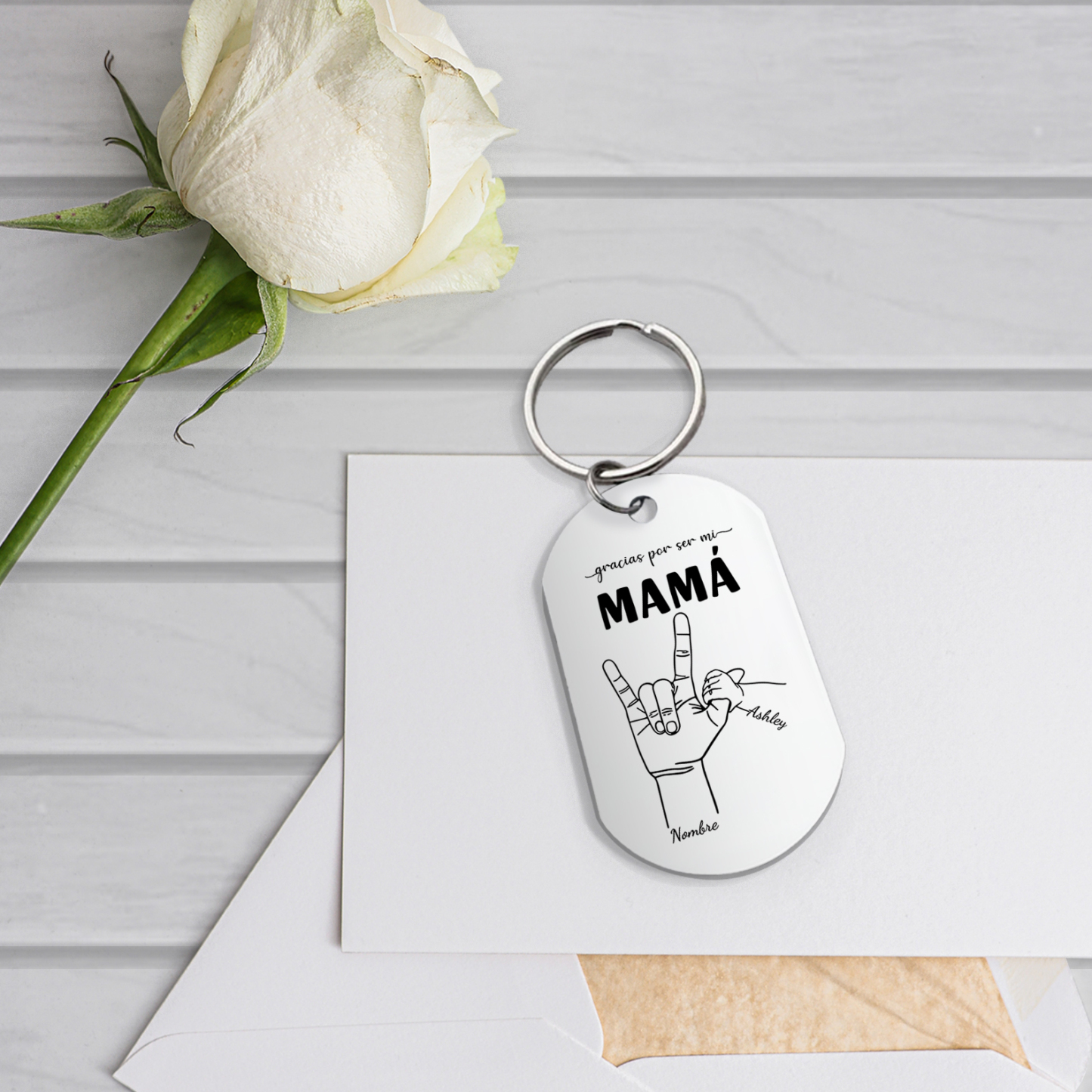 A mi mamá-Llavero 2-6 Nombres Personalizados "DEDOS COGIDOS"-Jessemade ES