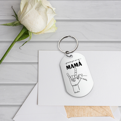 A mi mamá-Llavero 2-6 Nombres Personalizados "DEDOS COGIDOS"-Jessemade ES