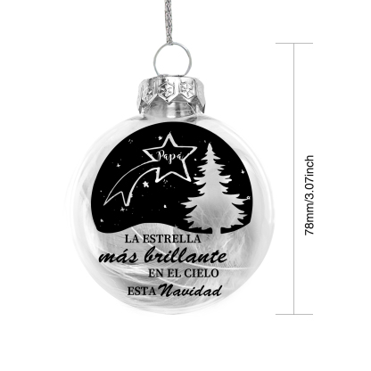 Bola navideña conmemorativa Adorno de Navidad 1 nombre personalizado con pluma -Jessemade ES