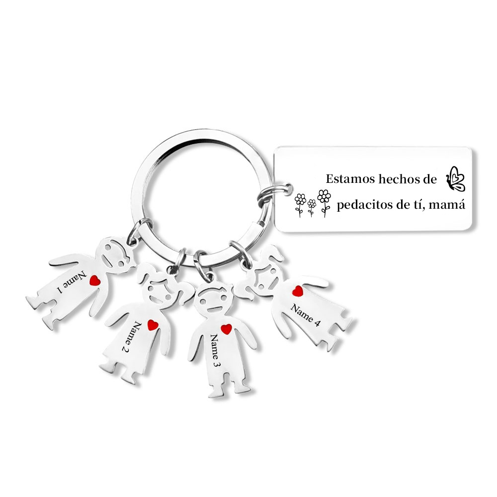 A mi mamá - Llavero 1-6 Nombres Personalizado con Charms de Niños-Jessemade ES
