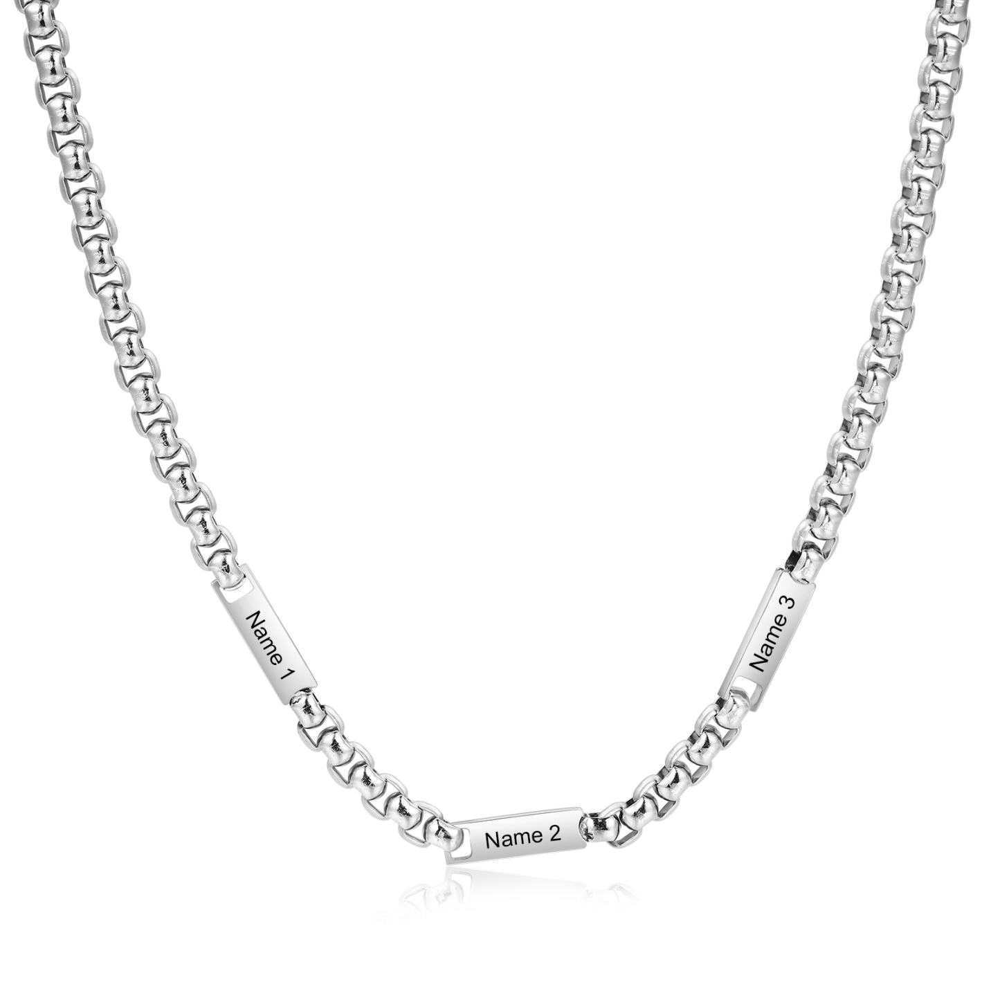 Collar de cadena personalizado con 1-5 nombres para hombre