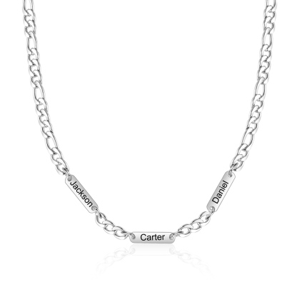 Collar de acero inoxidable personalizado con 1-5 nombres Collar para hombre