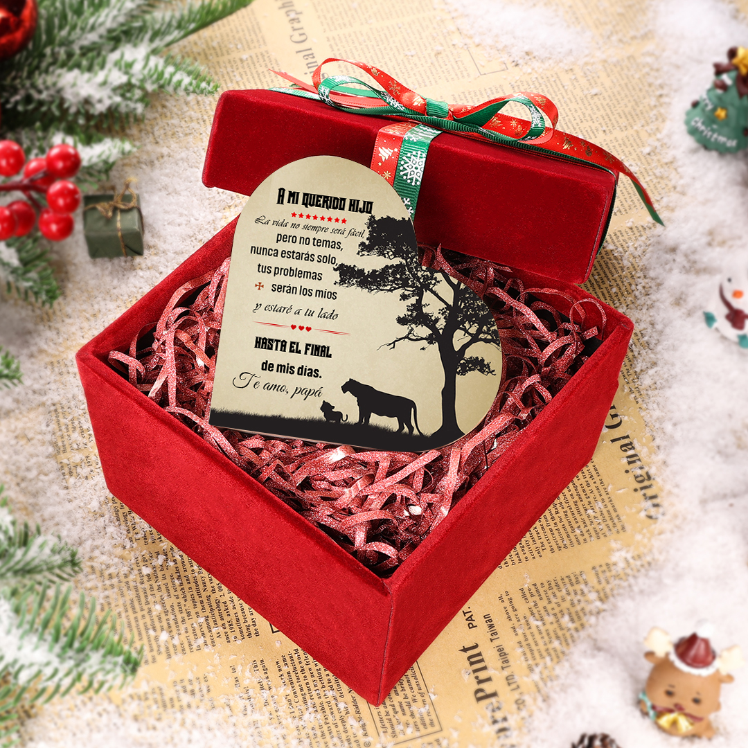 Candelero de corazón para hijo de papá de madera de dos piezas sin candela-Jessemade ES