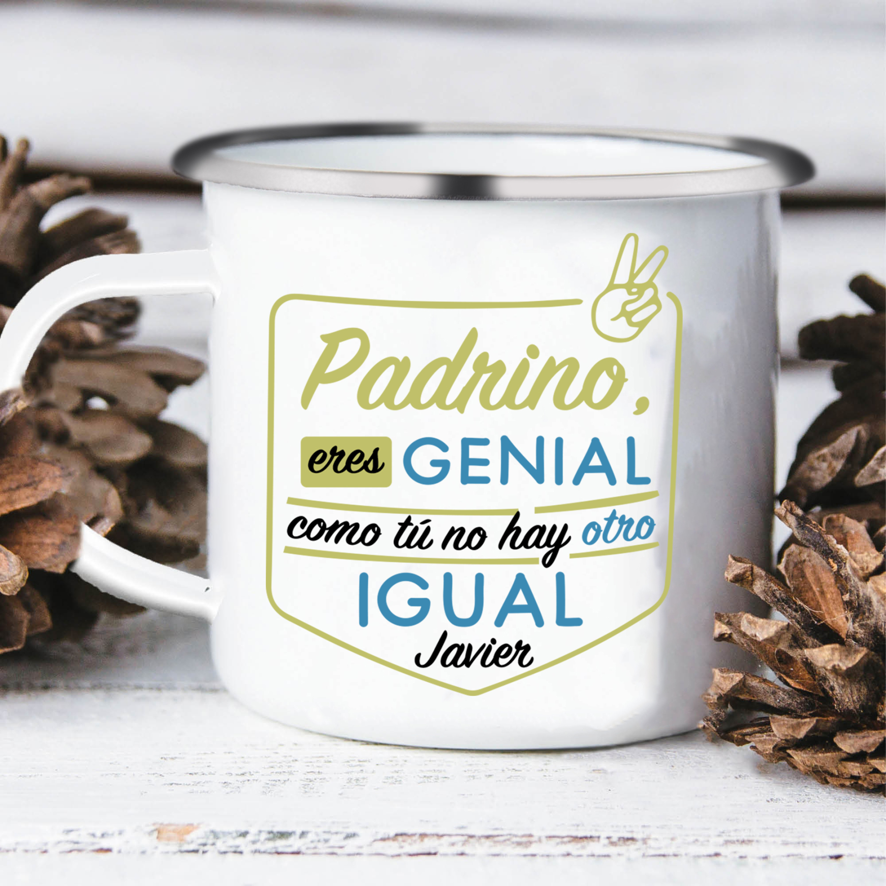 Taza para papá con 1 nombre personalizado-Jessemade ES