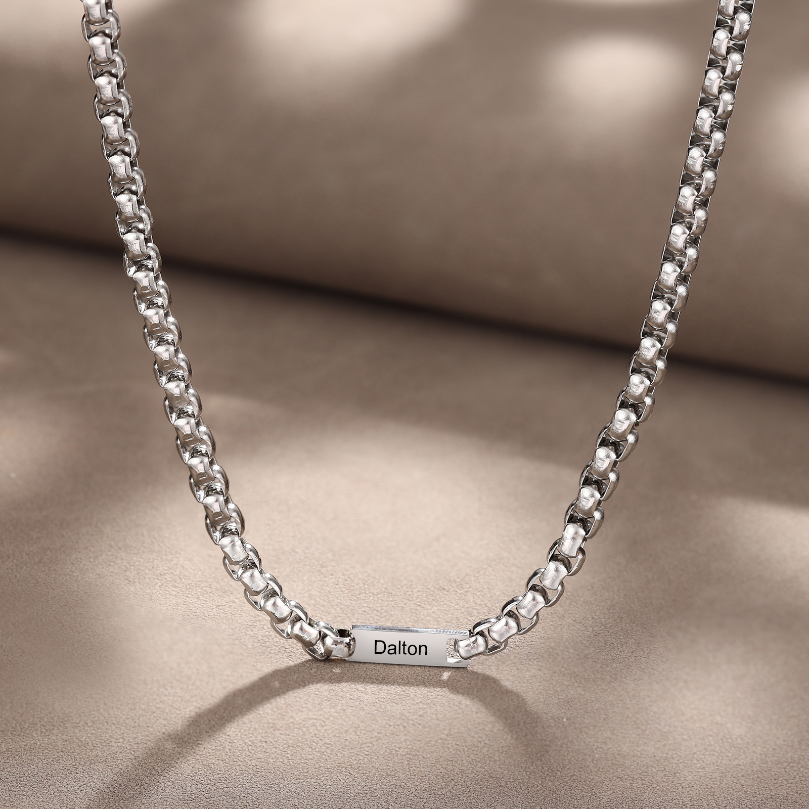 Collar de cadena personalizado con 1-5 nombres para hombre