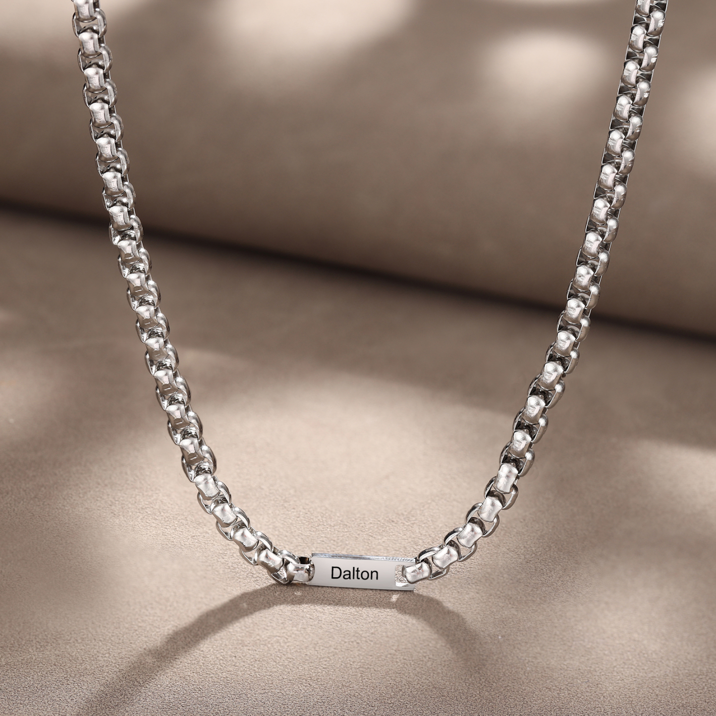 Collar de cadena personalizado con 1-5 nombres para hombre