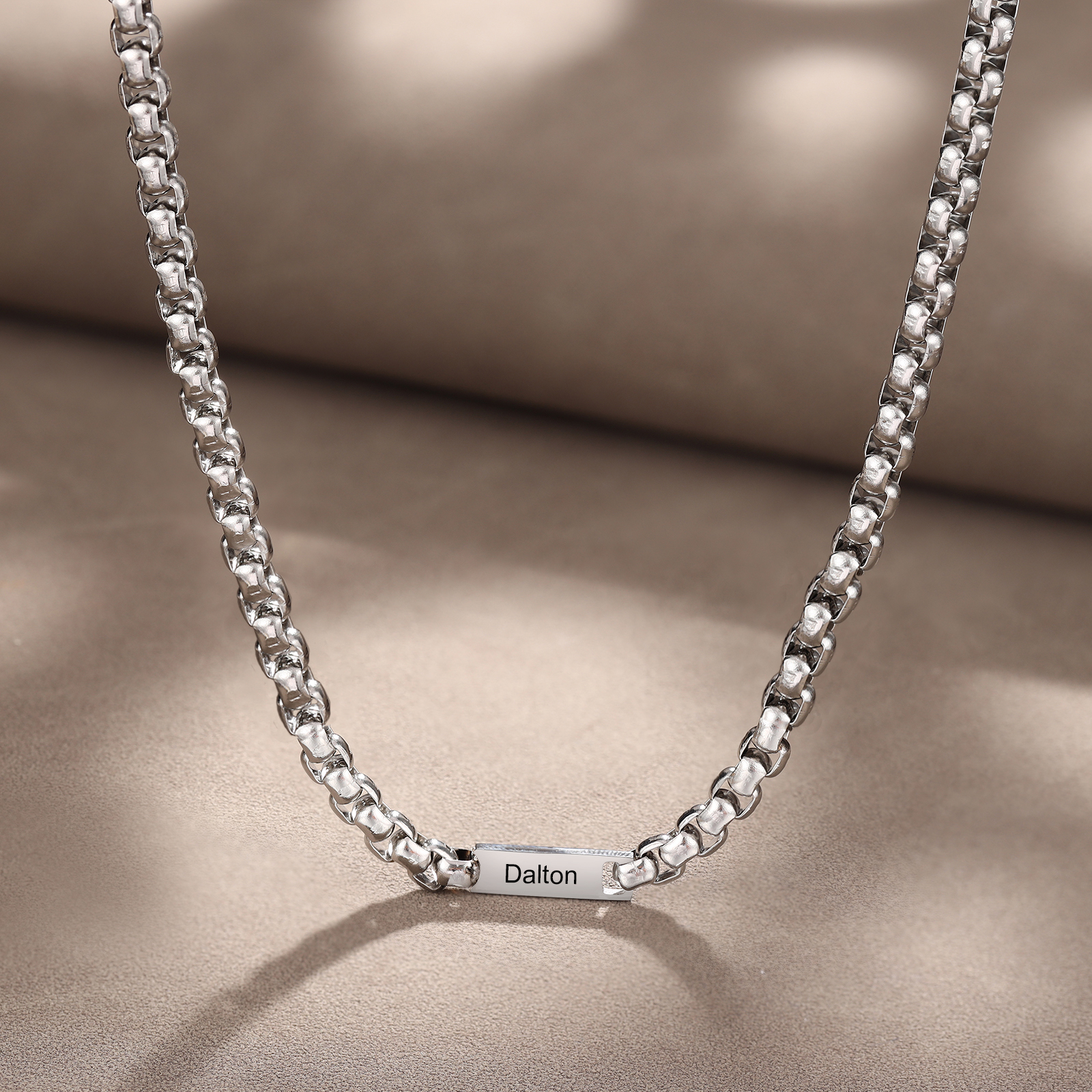 Collar de cadena personalizado con 1-5 nombres para hombre