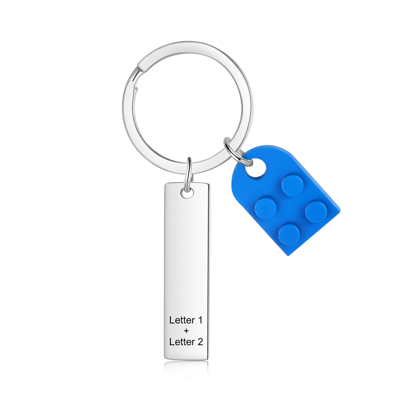 Llavero con piezas de corazón para pareja 2 letras personalizadas-Jessemade ES