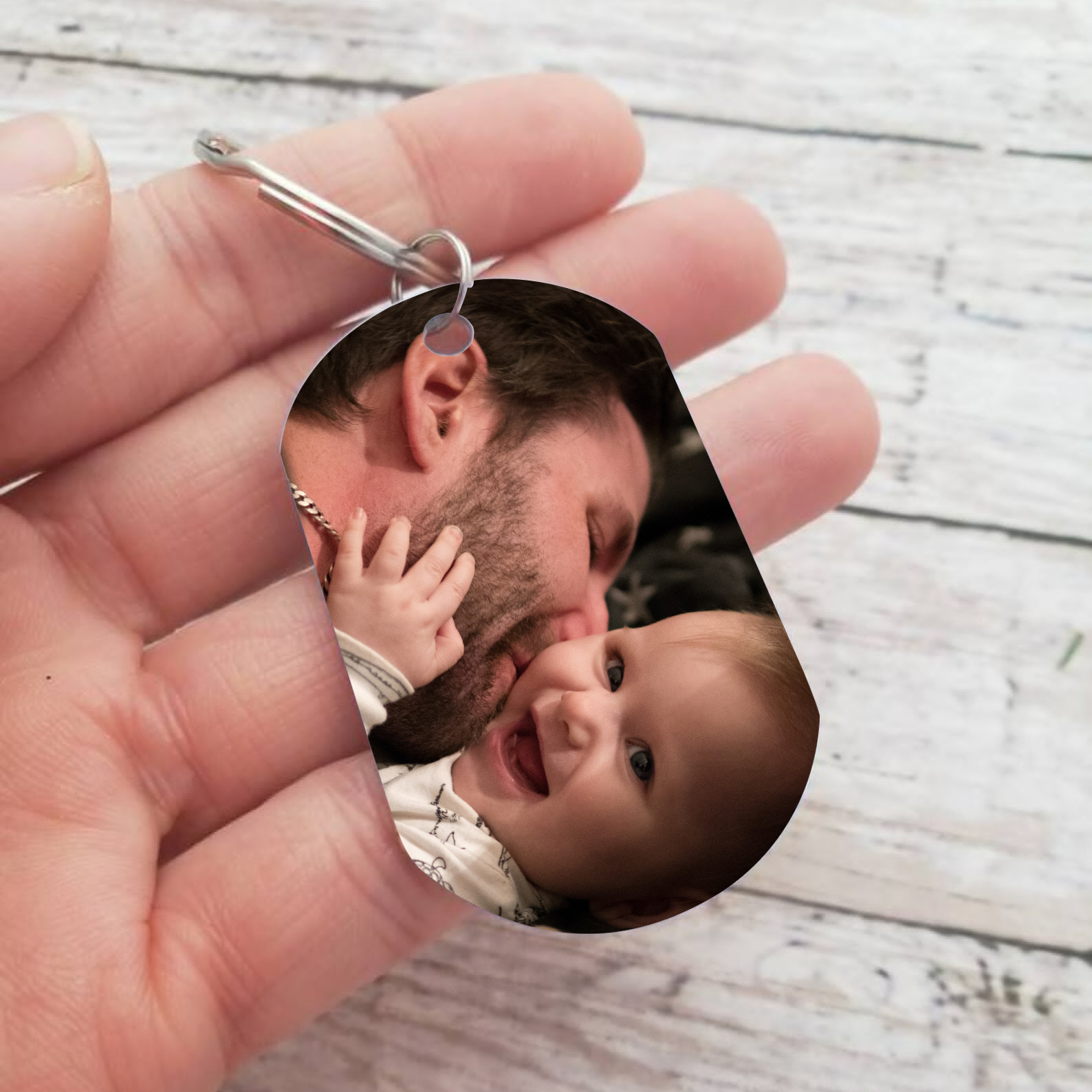 A mi papá-Unidad de llavero y pulsera con caja y tarjeta personalizados con 3 nombres-Jessemade ES