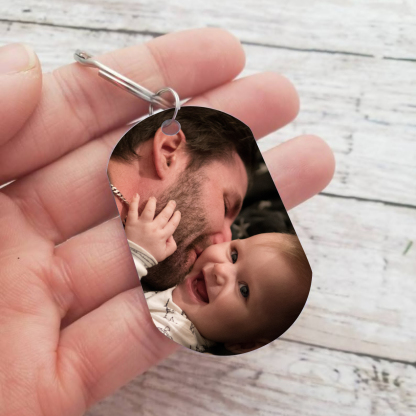 A mi papá-Unidad de llavero y pulsera con caja y tarjeta personalizados con 3 nombres-Jessemade ES