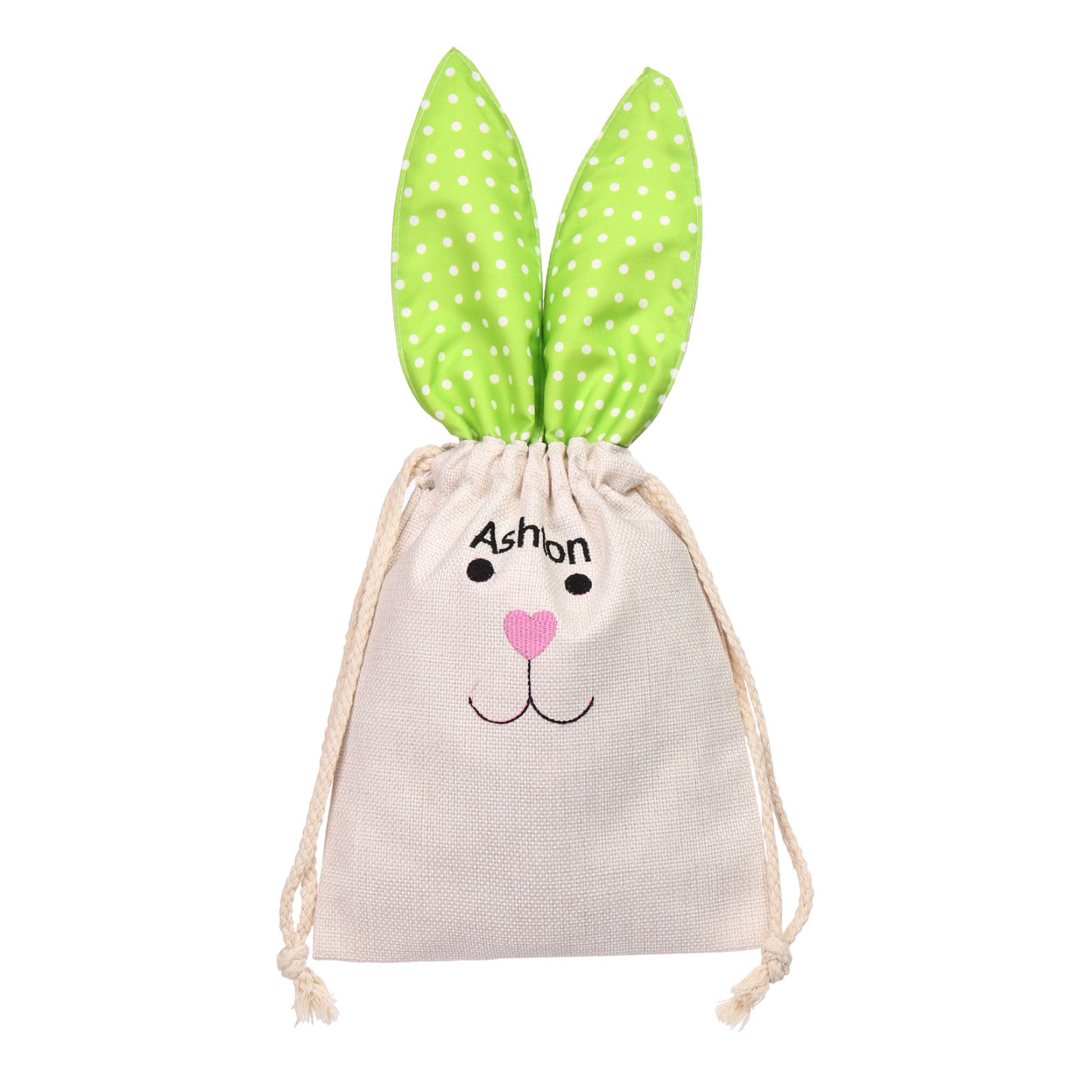 Pascua-Bolsa de conejo con 1 nombre personalizado-Jessemade ES