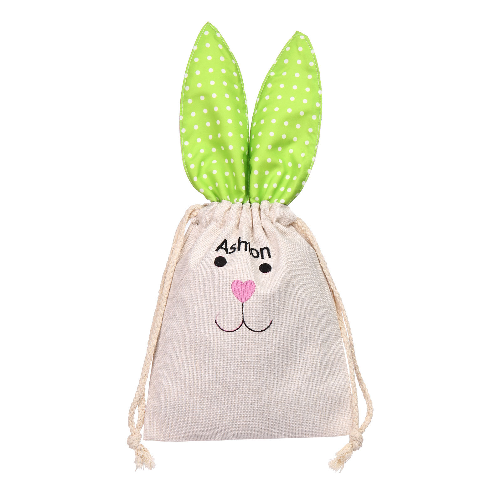 Pascua-Bolsa de conejo con 1 nombre personalizado-Jessemade ES