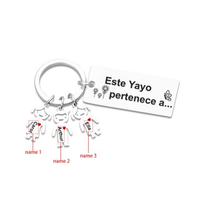A mi abuelo - Llavero con 1-6 nombres personalizados en "niños" "Este Yayo pertenece a..."-Jessemade ES
